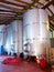 Stainless steel fermentation tanks vessels in winery