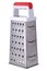 Stainless steel food grater with plastic handle isolated