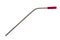 Stainless steel metal straw with a dark pink silicone straw tip on a white background