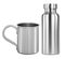 Stainless steel mug and metal flask, thermo bottle