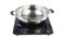 Stainless steel pot on induction cooker