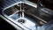 Stainless steel shiny perfectly clean sink for kitchen