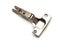 A stainless steel silver kitchen cabinet door hinge