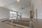 Stainless steel sink and faucet inside the kitchen of a new house