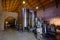 Stainless steel tanks for fermentation in modern Malbec wine factory, San Juan, Argentina, also seen in Mendoza