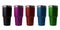 Stainless steel travel tumbler colour black, pink, blue, red and green, Size portable isolated on white background