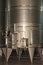 Stainless steel wine chilling and separation tank in a spanish wine cellar