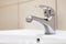Stainless water tap, chrome-plated metal faucet for the bathroom in sink