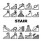 Stair And Achievement Collection Icons Set Vector