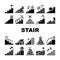 Stair And Achievement Collection Icons Set Vector