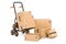 Stair Climbing Hand Truck with parcels. 3D rendering