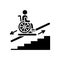 Stair lift black glyph icon