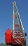 stair riser and blue truck Siren of firefighters during an emergency