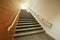 a stair with steel wood - Indoor modern architecture