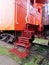 Stair step of old caboose train.