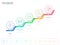 Stair step to success concept. Modern colorful business timeline hexagon infographics template with icons and elements