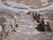 Stair steps of the ancient amphitheater in Greece