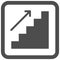 Stair up sign icon, wayfinding sign vector
