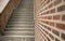 Staircase and brick wall