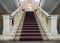 Staircase covered with carpet in the theater