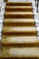 Staircase covered with luxury gold carpet