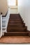 Staircase custom built home interior with wood staircase