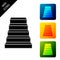 Staircase icon isolated. Set icons colorful square buttons