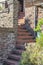 Staircase with landings and bricks steps at San Francisco, California