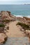 The staircase leading down to the sand at Knights beach located at Port Elliot on the fleurieu peninsula south australia on 3rd