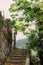 Staircase leading to a lookout point, picturesque green nature surroundings