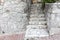 Staircase made of stone bricks as a background