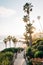 Staircase and palm trees at Heisler Park, in Laguna Beach, Orange County, California