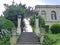 Staircase - pergola with sculptures `Nymph` and `Satyr`. The southern facade of the Yusupov Palace is visible nearby.