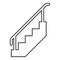 Staircase with railings stairs with handrail ladder fence stairway contour outline line icon black color vector illustration