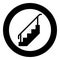 Staircase with railings stairs with handrail ladder fence stairway icon in circle round black color vector illustration image