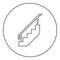 Staircase with railings stairs with handrail ladder fence stairway icon in circle round black color vector illustration image