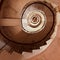 A staircase spiralling upward in a lighthouse