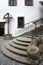 Staircase of St. Vitus Church in Cesky Krumlov, Czech Republic.