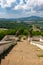 The stairs with baroque statues overlooking the landscape