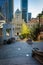 Stairs and buildings in the Financial District, in Los Angeles,