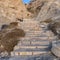 Stairs on a cliff in Blacks beach California