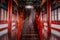 Stairs and colored dome in Nanjing Yuejianglou Tower (River Watchtower)