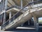 Stairs and concrete structure of old strahov stadion in prague