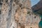 Stairs in the Congost de Mont-rebei gorge in Catalonia, Spain in summer 2020