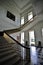 Stairs and decorated walls with plaster at main room in Russborough Stately House, Ireland