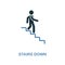 Stairs Down icon. Monochrome style design from shopping center sign icon collection. UI. Pixel perfect simple pictogram