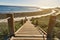 Stairs down to the ocean in Malibu