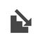 Stairs down vector simple icon, Downstairs icon