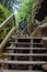 Stairs at Flume Gorge in Lincoln New Hampshire White mountains