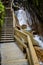 Stairs at Flume Gorge in Lincoln New Hampshire White mountains